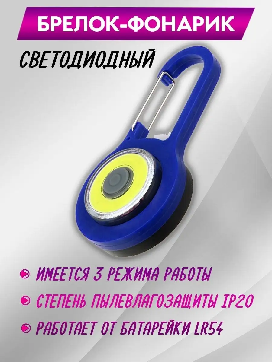 Светодиодный фонарик на рюкзак Карабин