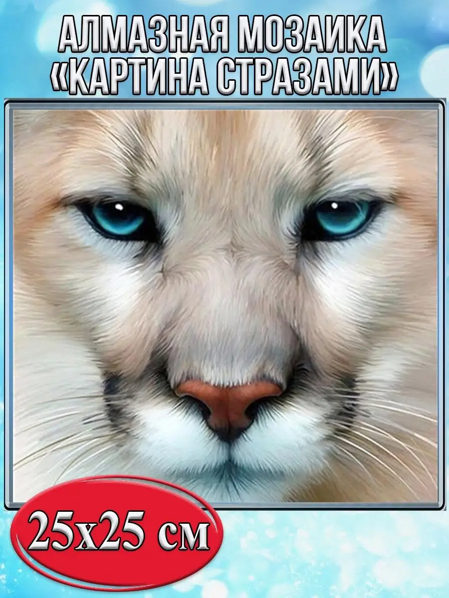 Алмазная мозаика картина стразами Мордочка, 30х30 см