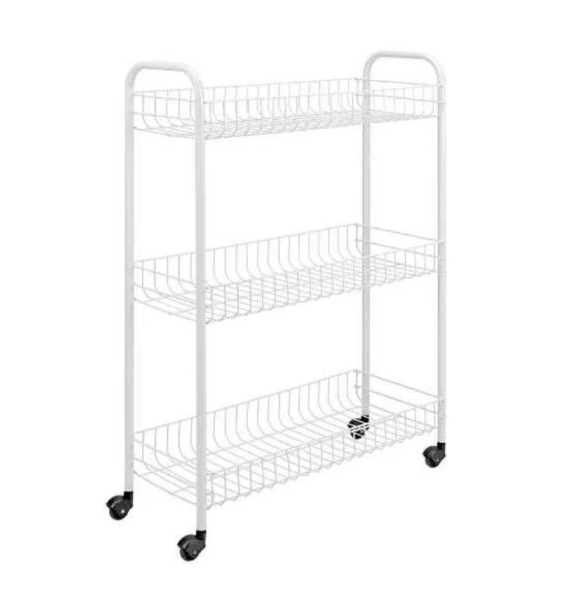 Трёхуровневая этажерка на колёсиках Collect Rack,36х24х63 см