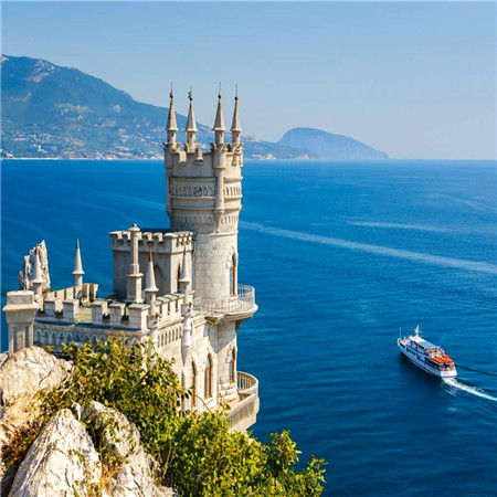 Алмазная мозаика картина стразами Крепость на фоне моря, 30х30 см