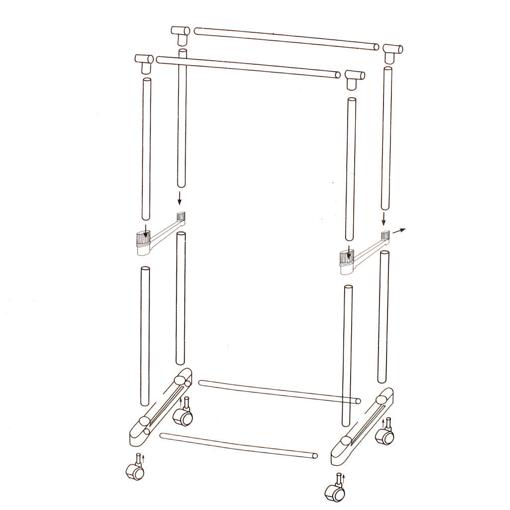 double-pole-telescopic-clothes-rack-схема-сборки