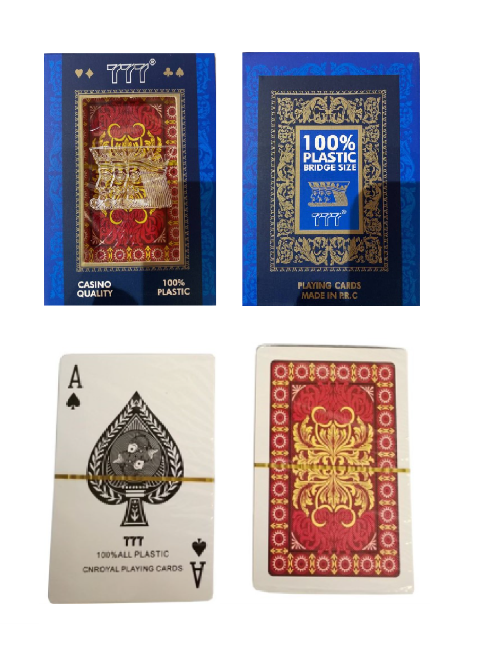 Пластиковые игральные карты с футляром для хранения Casino Quality 777, 36 л