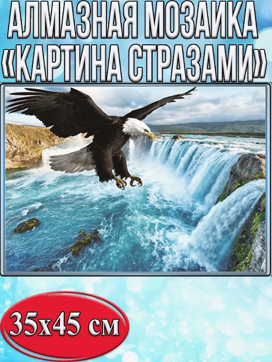 Алмазная мозаика картина стразами Летящий орёл, 40х50 см