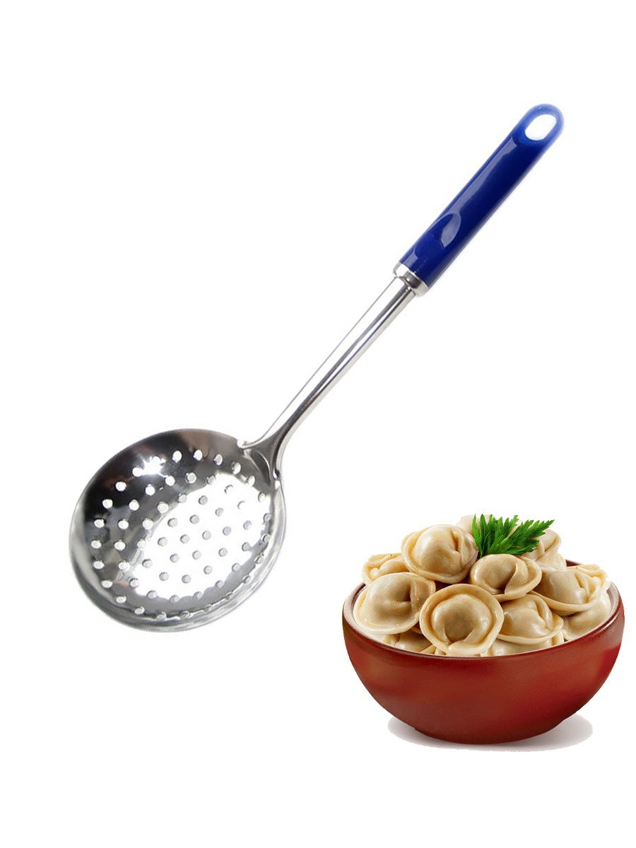 Шумовка с пластиковой ручкой