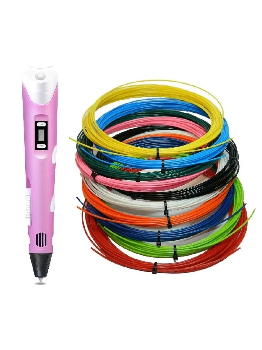 00028450 3D ручка с набором пластика 10 цветов по 10 метров
