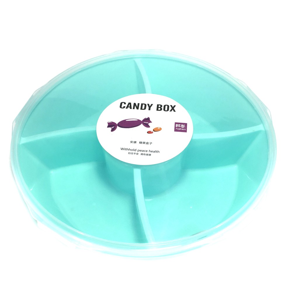 00006829 Круглая пластиковая менажница на пять отделений CANDY BOX