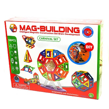 Магнитный конструктор MAG BUILDING, 58 деталей
