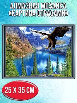 Алмазная мозаика картина стразами Парящий орёл, 30х40 см