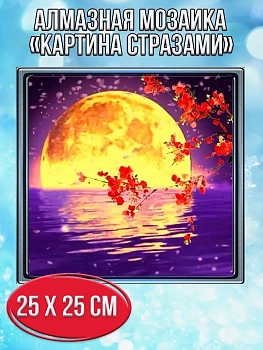 Алмазная мозаика картина стразами Полнолуние, 30х30 см