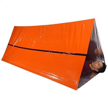 Аварийный спальный мешок-палатка из полиэтилена Emergency Thermal Blanket, 210х130 см
