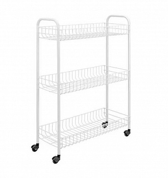 Трёхуровневая этажерка на колёсиках Collect Rack,36х24х63 см