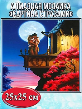 Алмазная мозаика картина стразами Влюблённая пара, 30х30 см