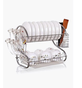 Двухъярусная сушилка для посуды с поддоном 2-LAYER DISH DRAINER