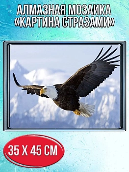 Алмазная мозаика картина стразами Летящий орёл, 40х50 см