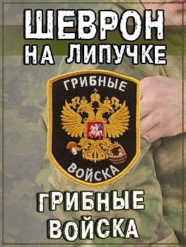 Шеврон на липучке Грибные войска, 7х9 см