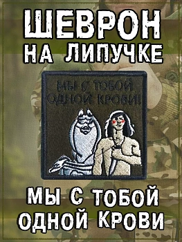 Нашивка на липучке Мы с тобой одной крови, 8х8 см